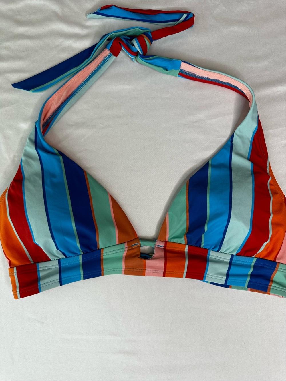 AMAVI Striped Halter Bikini Top Multicolor Small NWT